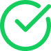 Green check mark inside a circle